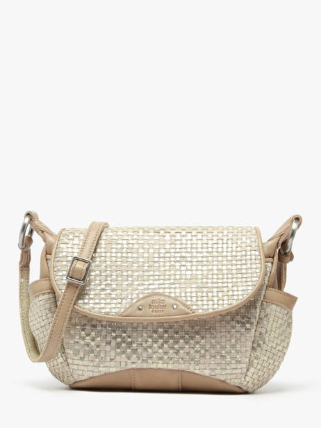 Cross Body Tas Vintage Leder Mila louise Beige vintage 35231WX